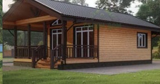 Проект одноэтажного дома из бруса с террасой - Строительство в Белореченске от Строй-Блч от 137631 руб.